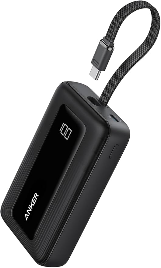 Zolo Power Bank 10000mAh 30W USB-Cケーブル一体型 ブラック